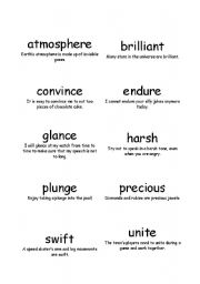 English Worksheet: Vocabulary Words