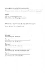 English Worksheet: Im afraid...