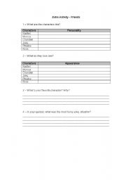 English Worksheet: Friends - personalities and looks