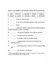 English Worksheet: Place the correct word