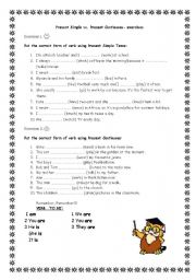 English Worksheet: Present Simple & Present continuous exercises