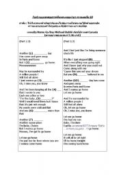 English Worksheet: Song lyrisc 