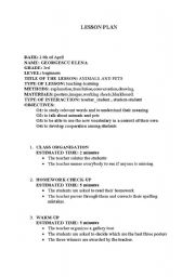 English Worksheet: Lesson plan 