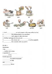 English Worksheet: preparing meals