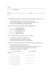 English worksheet: test