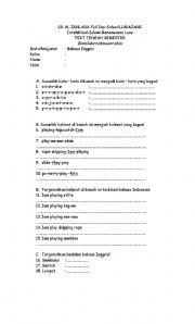 English worksheet: sudents middle test