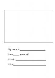 English worksheet: All about me writing prompts 