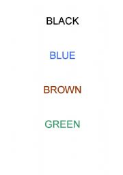 English worksheet: Colours