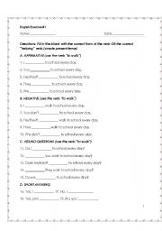 English worksheet: Simple Present Tense Worksheet