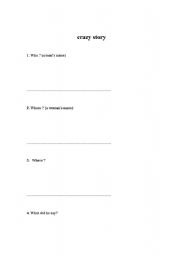 English Worksheet: crazy story