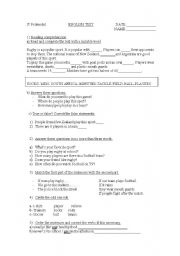 English Worksheet: sports simple present revision