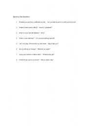 English Worksheet: questionair