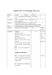 English worksheet: Lesson Plan 10
