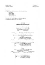 English worksheet: song different tenses