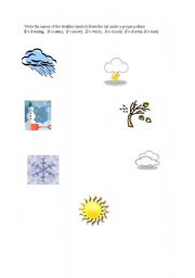 English worksheet: The weather symbols