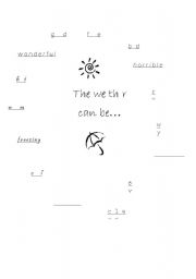 English worksheet: The waether can be