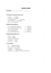 English Worksheet: Basic exam
