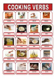 COOKING VERBS PICTIONARY - ESL worksheet by wilwarin32