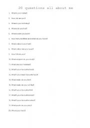 20 questions about me