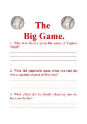 English Worksheet: The Big game