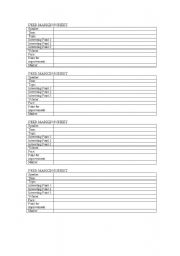 English Worksheet: Peer Marking Sheet for Speeches