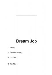 English worksheet: dream job