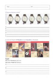 English Worksheet: time