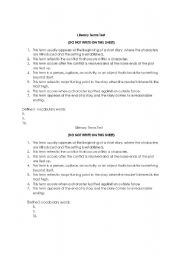 English worksheet:  9th grade review questions