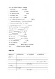 English Worksheet: Adjectives