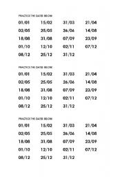 English Worksheet: Dates