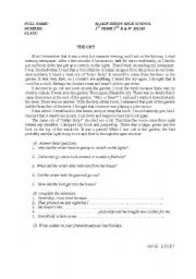 English Worksheet: THE CRY-reading passage