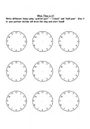 Time - oclock; half past; quarter past