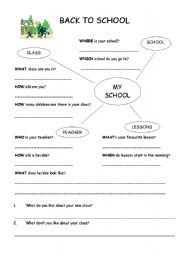 English Worksheet: Back to School