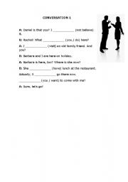 English Worksheet: Conversations using Present Simple and Present Continuous