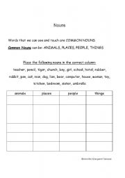 English worksheet: Nouns