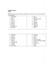 English worksheet: phrasal verbs