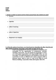 English Worksheet: business documents