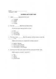 English worksheet: Adverbs & Adjectives test