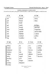 English worksheet: Phonetic Sound Sheets 4