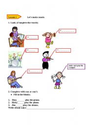 English worksheet: lesson 1