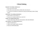 English worksheet: Critical thinking