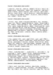 English Worksheet: Article