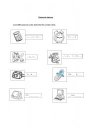 English Worksheet: Electronic devices