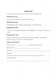 English worksheet: SCARDY CAT WRITING STORIES