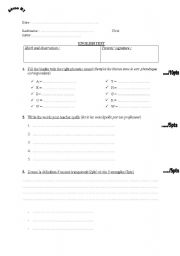 English Worksheet: alphabet test