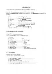 English worksheet: be going to