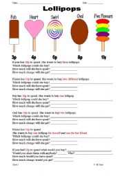 English Worksheet: Lollypops