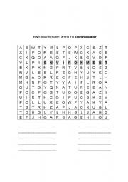 English Worksheet: Environment vocabulary