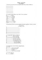 English worksheet: Review Verb To Be and the Numbers
