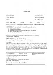 English Worksheet: Lesson Plan On Obedience
